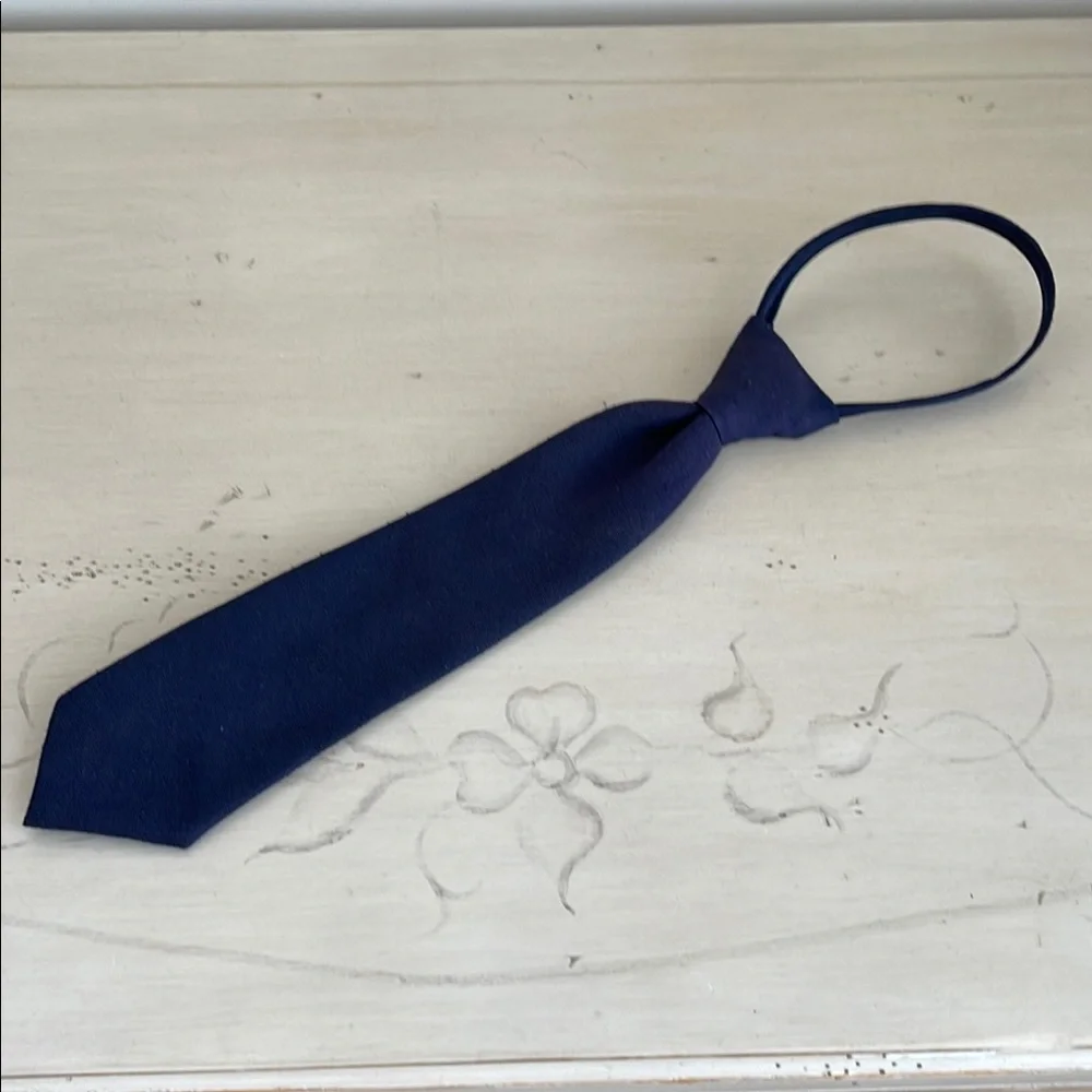 LITTLE BOY CLASSIC NAVY BLUE ZIPPER TIE